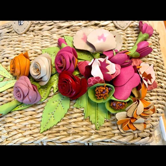 Beautiful Brighton Milan’s Tote with Colorful Leather Flowers & Beading Accents - Picture 5 of 8